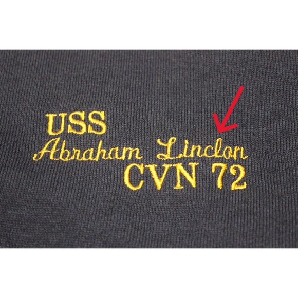 Soffe vintage crew neck fleece pullover sweatshirt USS Abraham Lincoln CVN 72 - Picture 11 of 11